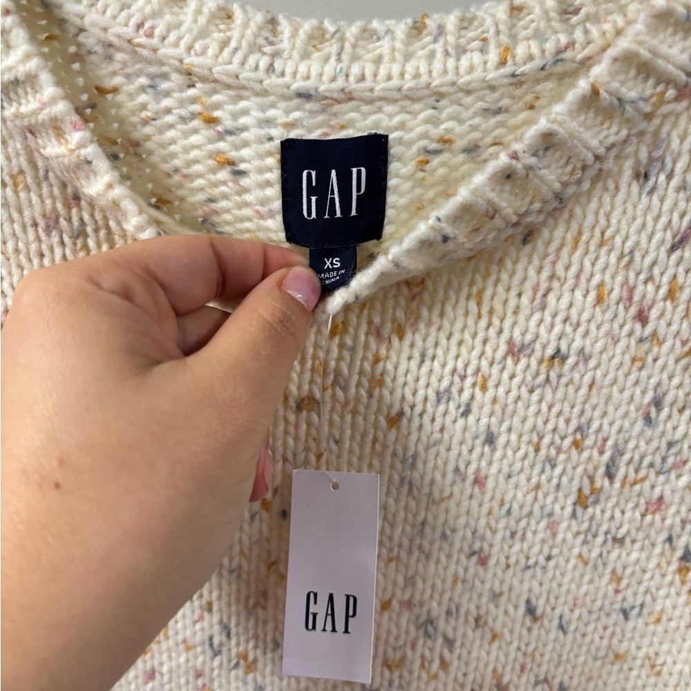 Gap‎ Split-Hem Confetti Sweater NEW with tags Women’s Size XS - Picture 2 of 5